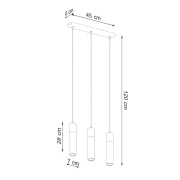 famlights | Pendelleuchte Zeb in Grau und Natur-hell GU10 3-flammig