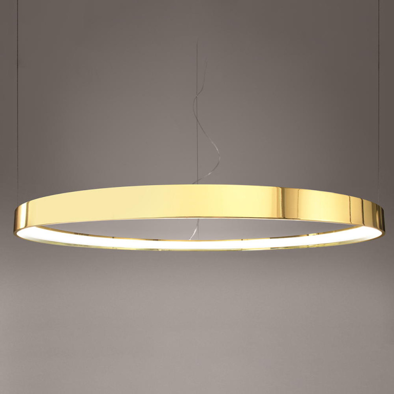 famlights famlights | LED Pendelleuchte Ria in Gold-glänzend 50W 5520lm