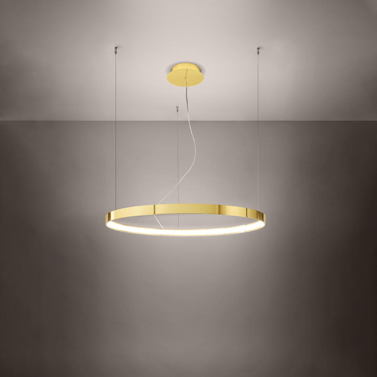 famlights famlights | LED Pendelleuchte Ria in Gold-glänzend 50W 5520lm