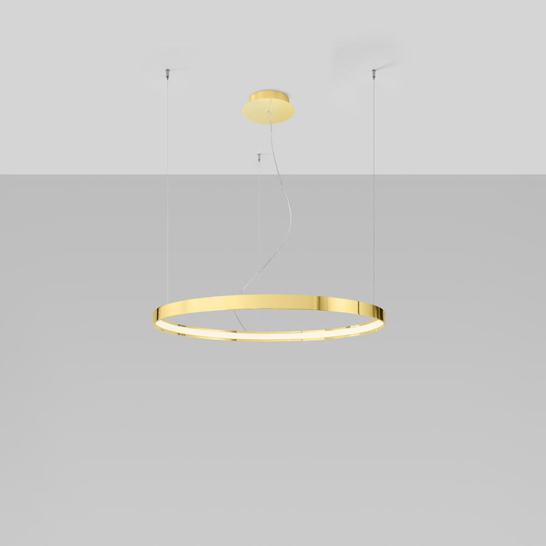 famlights famlights | LED Pendelleuchte Ria in Gold-glänzend 50W 5520lm