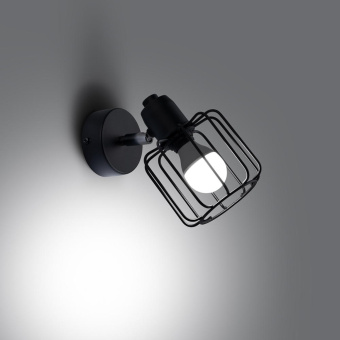 famlights famlights | Wandleuchte Benitio in Schwarz E14