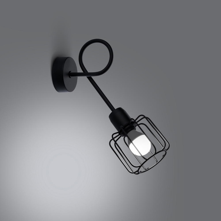 famlights famlights | Wandleuchte Benitio Flex in Schwarz E14