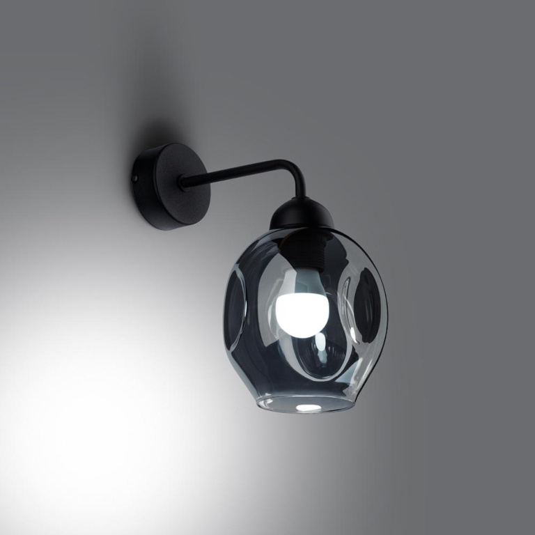 famlights famlights | Wandleuchte Fina in Schwarz E27