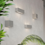 famlights | Wandleuchte Vaya in Grau E27