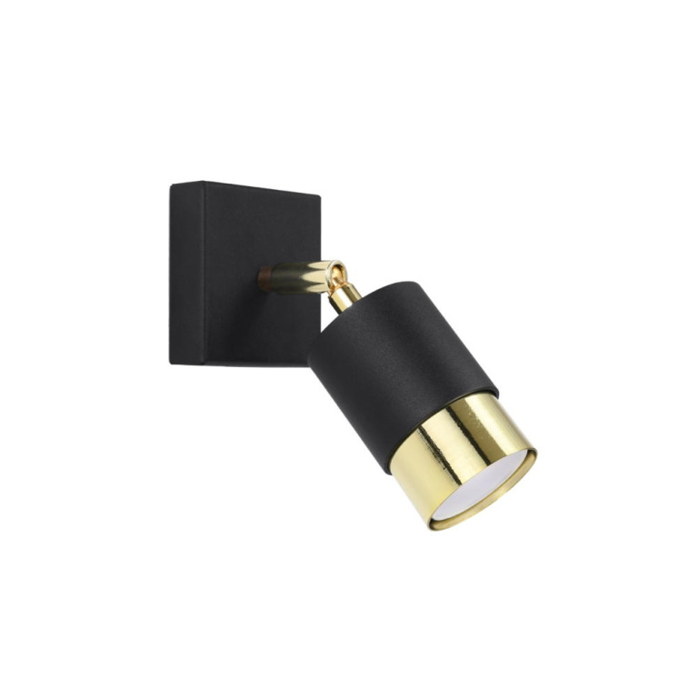 famlights famlights | Wandleuchte Neal in Schwarz und Gold GU10