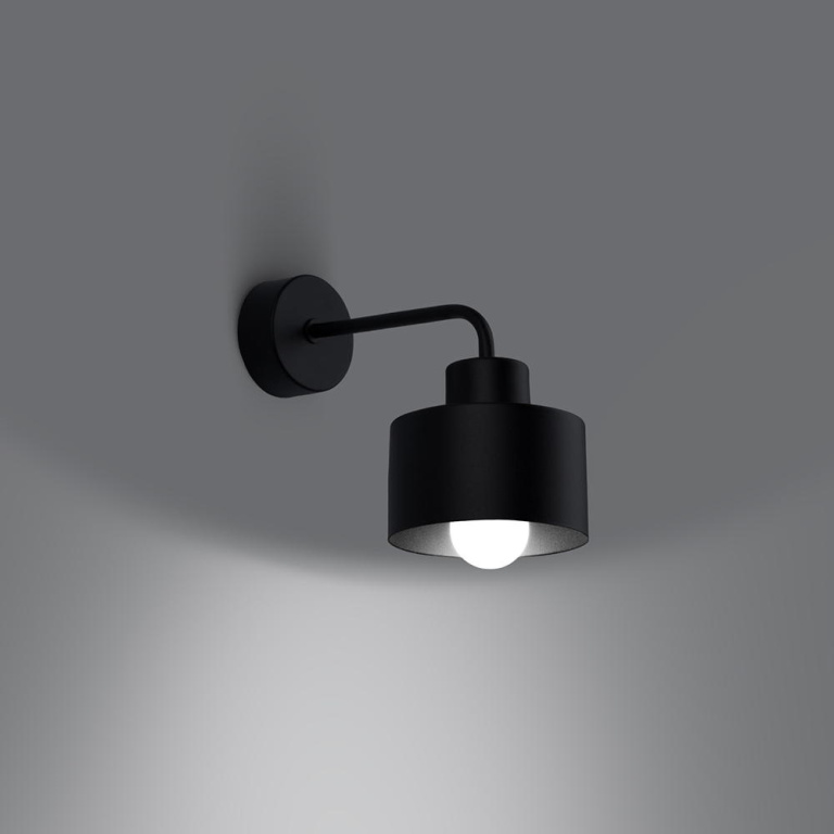 famlights famlights | Wandleuchte Sheila in Schwarz E27