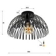 famlights | Deckenleuchte Henk in Anthrazit E27