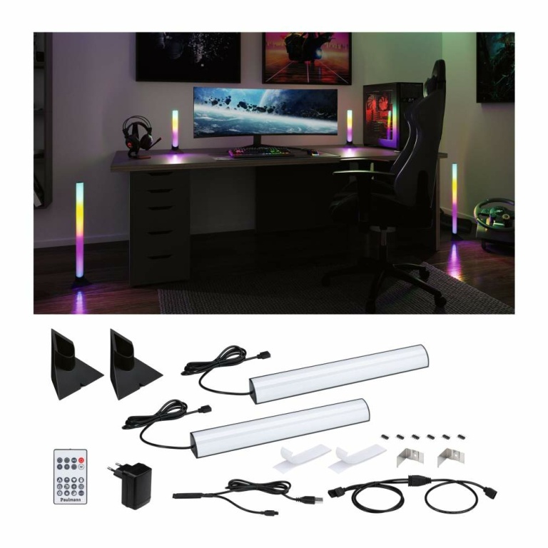 Paulmann EntertainLED Bundle Lightbar Dynamic RGB + Standfuß (2er-Set) 30 cm