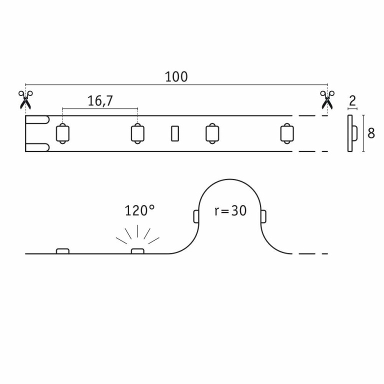 Paulmann Pro LED Strip Silver P25 GRÜN 5m 20W 300lm/m 60LEDs/m