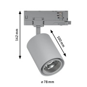 ProRail3 LED Schienenspot Kratos silber 36° 1000lm 9W 3000K (LED fest verbaut)