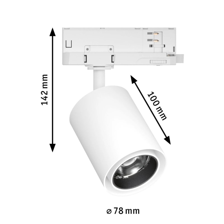 Paulmann ProRail3 LED Schienenspot Kratos weiß 36° 1000lm 9W 3000K (LED fest verbaut)