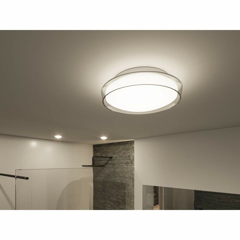 Paulmann Selection Bathroom LED Deckenleuchte Luena Glas/Chrom Vollglas IP44 3000K 860lm 16,5W 230V