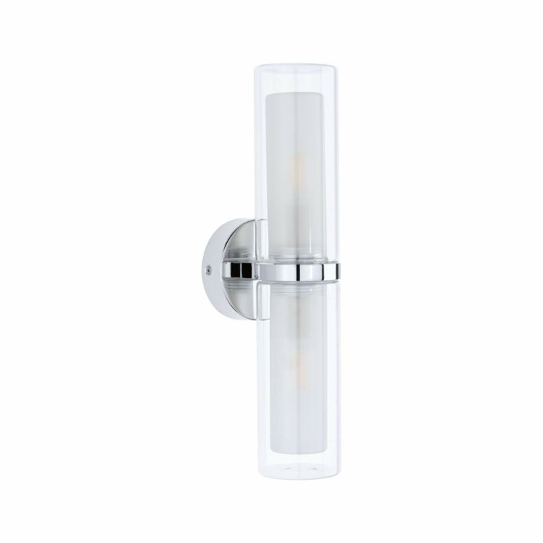 Paulmann Wandleuchte Luena Glas/Chrom 2-flammig Up/Down IP44 E14 max. 2x20W dimmbar 230V