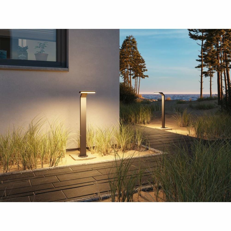 Paulmann LED Pollerleuchte Zenera  seewasserresistent IP44  670mm 3000K 10W 700lm 230V  Anthrazit  Metall