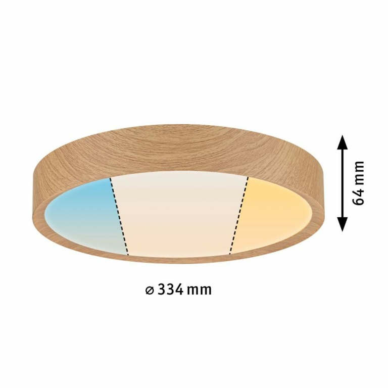 Paulmann Selection Bathroom LED Deckenleuchte Tega  IP44  White Switch 1200lm 230V 22,5W  Holzoptik