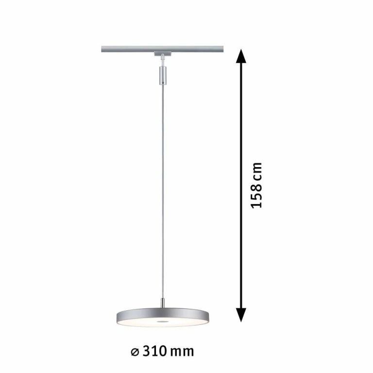 Paulmann URail LED Pendelleuchte Hildor Chrom matt 3-step-Dim 15W 3000K 850lm dimmbar