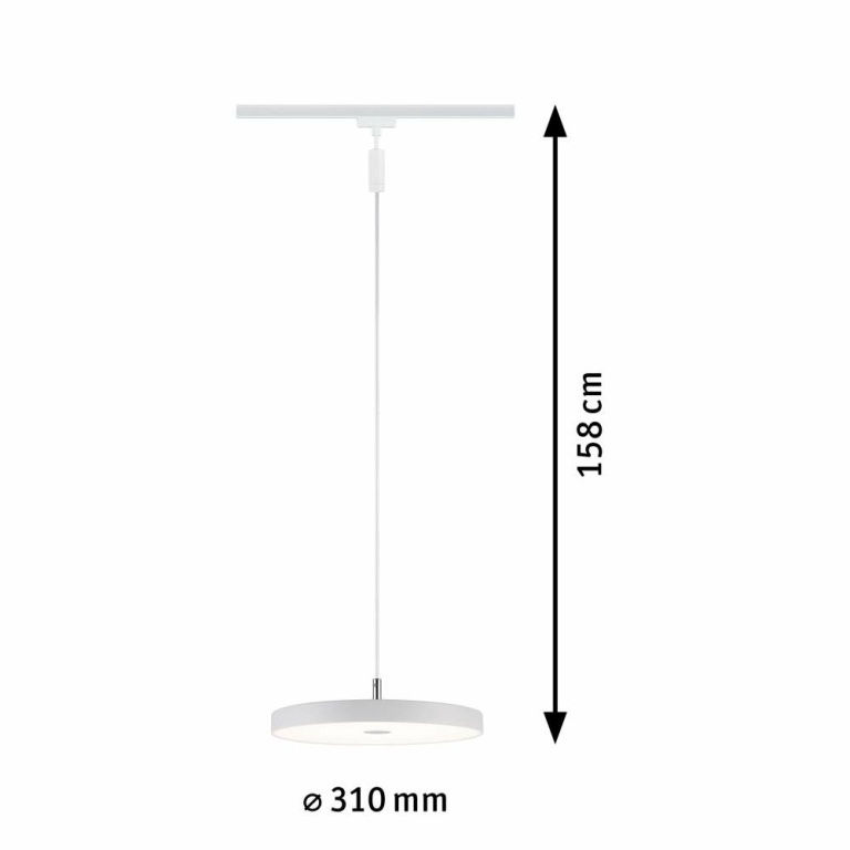 Paulmann URail LED Pendelleuchte Hildor Weiß 3-step-Dim 15W 3000K 850lm dimmbar