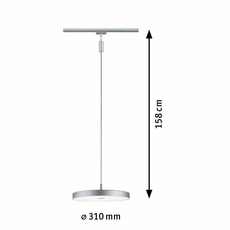 Paulmann URail LED Pendelleuchte Hildor Chrom matt 3-step-Dim 15W 4000K 850lm dimmbar