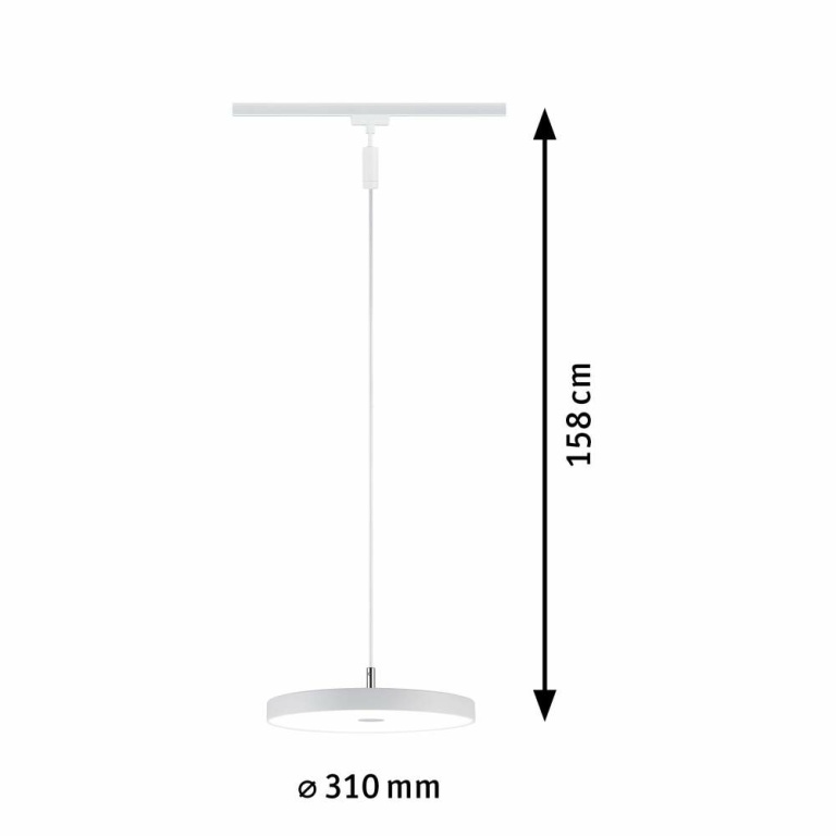 Paulmann URail LED Pendelleuchte Hildor Weiß 3-step-Dim 15W 4000K 850lm dimmbar