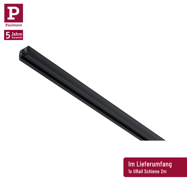 Paulmann URail Schienensystem Komplett-Set Cover Schwarz matt + 4 Spots inkl. GU10 Leuchtmittel