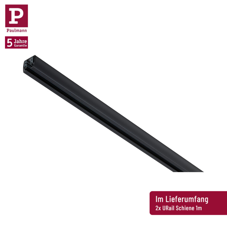 Paulmann URail LED Schienensystem Komplett-Set Blossom Schwarz matt + 4 Spots inkl. G9 Leuchtmittel