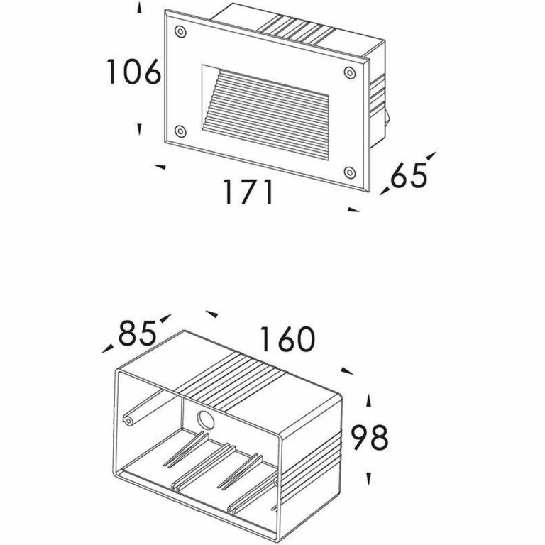 Deko-Light Wandeinbauleuchte, Side II, 1x max. 40 W G9, Silber, 220-240 V/AC, 50 / 60 Hz