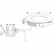 Bodeneinbauleuchte, Flat I 150 mm, 12 W, 3000 K, Silber, 220-240 V/AC, 50 / 60 Hz