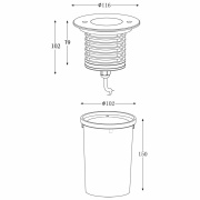 Bodeneinbauleuchte, Bodeneinbauleuchte I, 5,8 W, 3000 K, Silber, Spannungskonstant, 24 V/DC