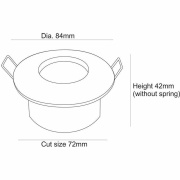 Deckeneinbauring, Damp Rund, 1x max 35 W MR16, Weiß, Spannungskonstant, 12 V/AC/DC