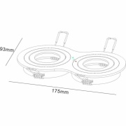 Deckeneinbauring, Mira, 2x max. 35 W MR16, Silber, Spannungskonstant, 12 V/AC/DC