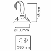 Deckeneinbauring, Deneb, 1x max. 50 W GU10, Silber, 220-240 V/AC, 50 / 60 Hz