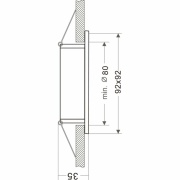 Deckeneinbauring, Sirrah Eckig, 1x max. 35 W MR16, Weiß, Spannungskonstant, 12 V/AC/DC