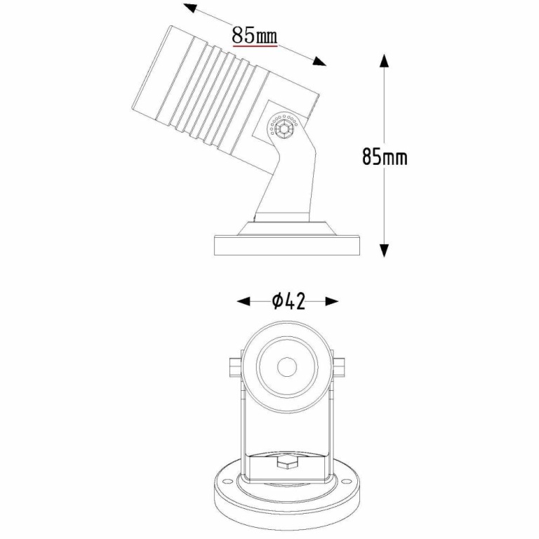 Deko-Light Fluter, Mini II, 3 W, 6000 K, Silber, 220-240 V/AC, 50 / 60 Hz