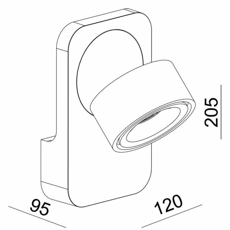 Deko-Light Wandaufbauleuchte, Uni II Tilt, 12 W, DIM, 3000 K, Weiß, 220-240 V/AC, 50 / 60 Hz