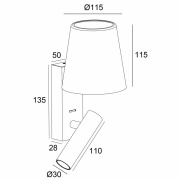 Wandaufbauleuchte, Alwa I, 3,5 W, 3000 K, Weiß, 220-240 V/AC, 50 / 60 Hz