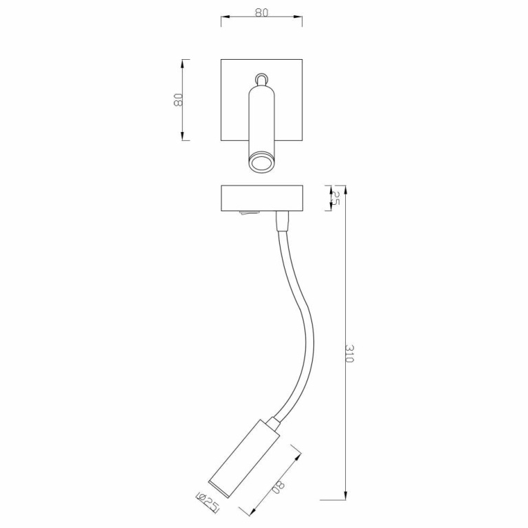 Deko-Light Wandaufbauleuchte, Brahe I Eckig, 3,3 W, 3000 K, Schwarz, 100-240 V/AC, 50 / 60 Hz