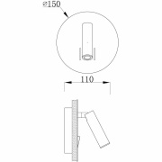 Wandaufbauleuchte, Brahe IV Rund, 8,5 W, 3000 K, Schwarz, 220-240 V/AC, 50 / 60 Hz