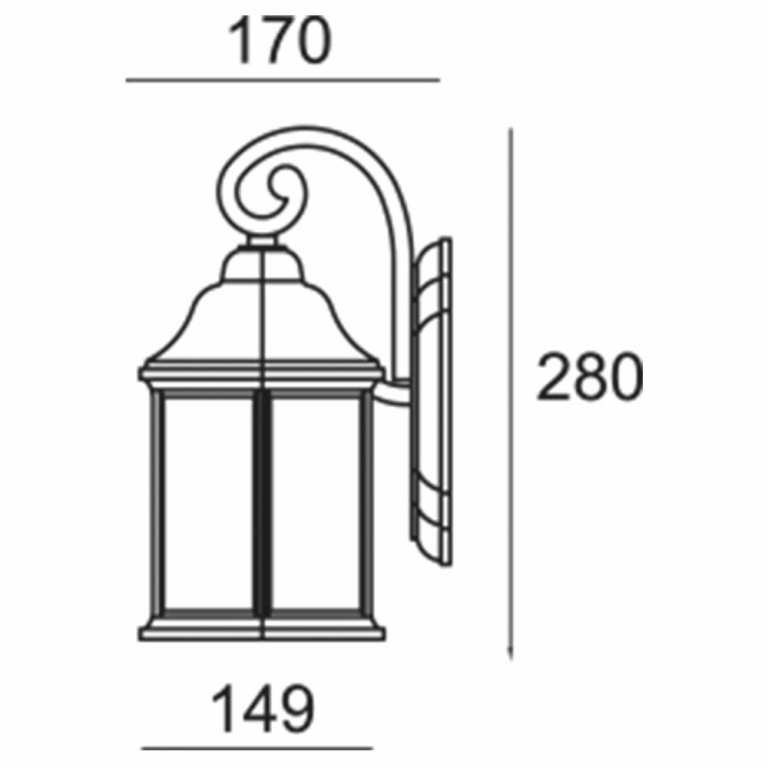 Deko-Light Wandaufbauleuchte, Saiph, 1x max. 60 W E27, Schwarz, 220-240 V/AC, 50 / 60 Hz