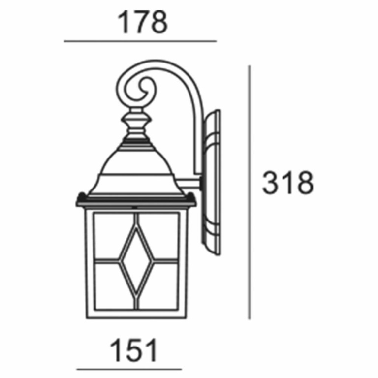 Deko-Light Wandaufbauleuchte, Sargas, 1x max. 60 W E27, Schwarz, 220-240 V/AC, 50 / 60 Hz