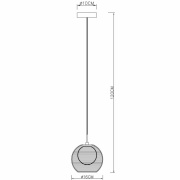 Pendelleuchte, Filo Ball 160 mm, 1x max. 40 W G9, Silber, 220-240 V/AC, 50 / 60 Hz