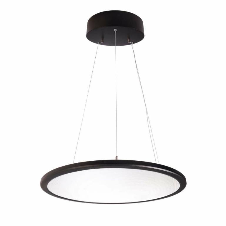 Deko-Light Pendelleuchte, LED Panel transparent Rund 580 mm, 53 W, DIM, 4000 K, Schwarz, 220-240 V/AC, 50 / 60