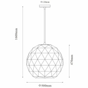 Pendelleuchte, Asterope Rund 500 mm, 1x max. 40 W E27, Weiß, 220-240 V/AC, 50 / 60 Hz