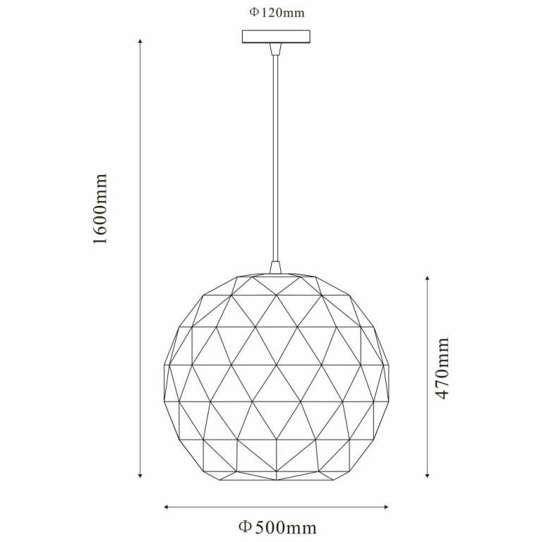 Deko-Light Pendelleuchte, Asterope Rund 500 mm, 1x max. 40 W E27, Schwarz, 220-240 V/AC, 50 / 60 Hz