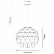 Pendelleuchte, Asterope Rund 500 mm, 1x max. 40 W E27, Schwarz, 220-240 V/AC, 50 / 60 Hz