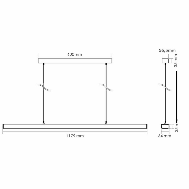 Deko-Light Pendelleuchte, Office Three Up and Down, 60 W, DALI 2.0, 4000 K, Silber, 200-240 V/AC, 50 / 60 Hz