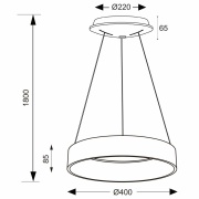 Pendelleuchte, Sculptoris 400 mm, 30 W, DIM, 3000/4000 K, Weiß, 220-240 V/AC, 50 / 60 Hz