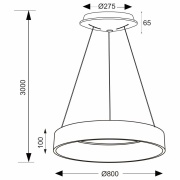 Pendelleuchte, Sculptoris 800 mm, 60 W, DIM, 3000/4000 K, Weiß, 220-240 V/AC, 50 / 60 Hz