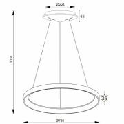 Pendelleuchte, Merope 800 mm, 60 W, DIM, 3000/4000 K, Weiß, 220-240 V/AC, 50 / 60 Hz