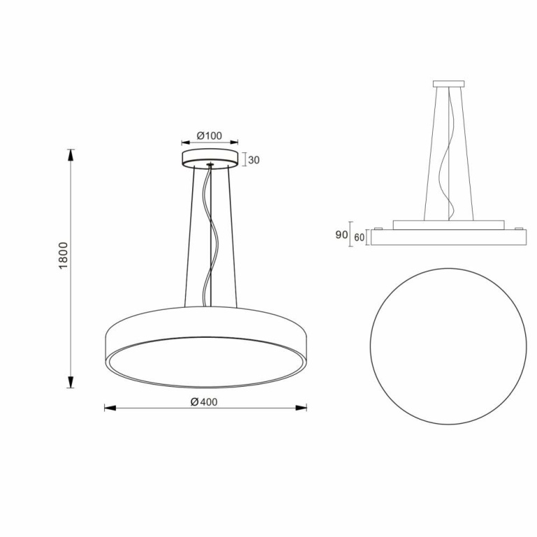 Deko-Light Pendelleuchte, Menkar 400 mm, 45,0 W, 3000/4000 K, Silber, 220-240 V/AC, 50 / 60 Hz