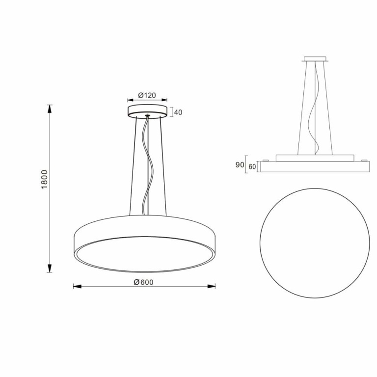 Deko-Light Pendelleuchte, Menkar 600 mm, 65 W, 3000/4000 K, Weiß, 220-240 V/AC, 50 / 60 Hz